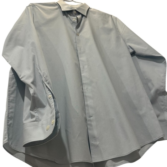 Express Slim Solid Stretch Modern Tech 1MX Dress Shirt Light Blue Large - Picture 5 of 6